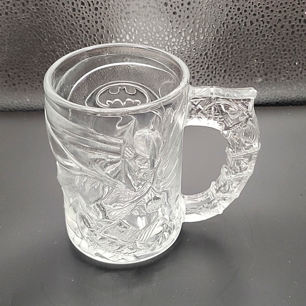 Vintage 1995 McDonald's Batman Forever Batman Clear Mugs Set of 3
